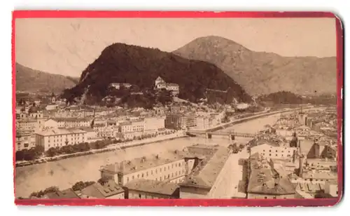 Fotografie Würthle & Spinnhirn, Salzburg, Ansicht Salzburg, Blick auf die Stadt mit dem Fluss