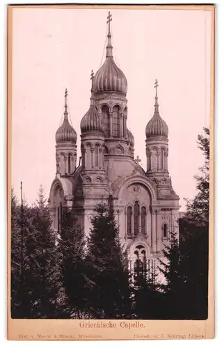 Fotografie Moritz & Münzel, Wiesbaden, Ansicht Wiesbaden, Blick auf die Griechische Capelle