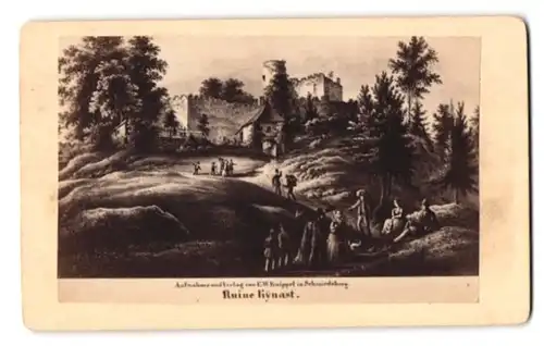 Fotografie E. W. Knippel, Schmiedeberg, Ansicht Kynast, Blick nach der Ruine Kynast
