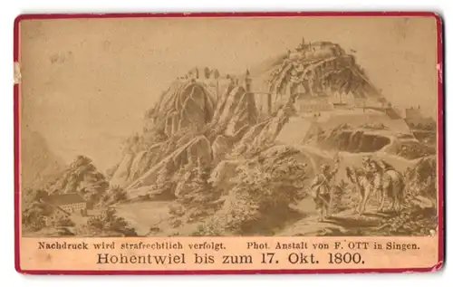 Fotografie F. Otto, Singen, Ansicht Singen, Blick auf den Hohentwiel um 1800