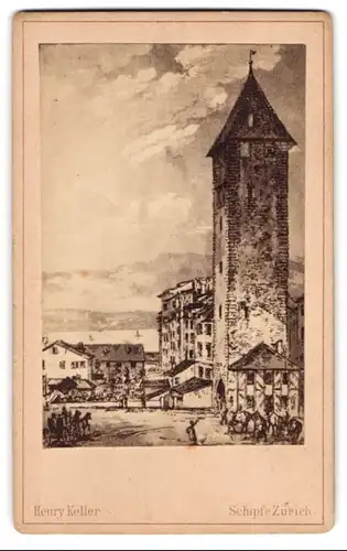 Fotografie Henry Keller, Zürich, Ansicht Zürich, das Oberdorf Tor