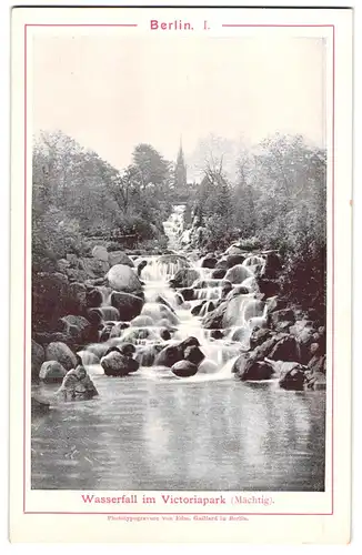 Fotografie / Lichtdruck Edm. Gaillard, Berlin, Ansicht Berlin, der Wasserfall / Cascaden im Victoriapark