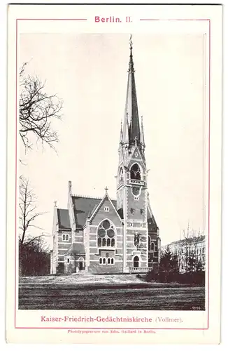 Fotografie / Lichtdruck Edm. Gaillard, Berlin, Ansicht Berlin, Kaiser-Friedrich-Gedächtsniskirche in Berlin Mitte