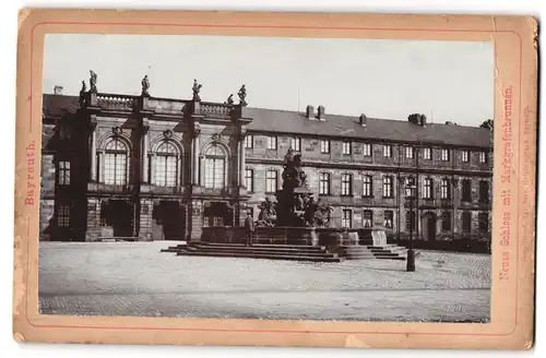Fotografie Hans Brand, Bayreuth, Ansicht Bayreuth, Neues Schloss mit Markgrafenbrunnen