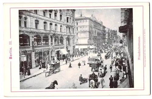 Fotografie / Lichtdruck Edm. Gaillard, Berlin, Ansicht Berlin, Partie in der Friedrichsstrasse