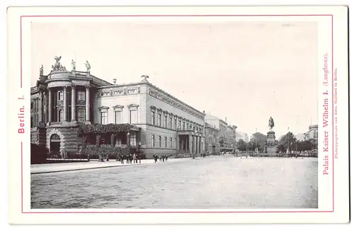 Fotografie / Lichtdruck Edm. Gaillard, Berlin, Ansicht Berlin, Unter den Linden mit Palais Kaiser Wilhelm I.