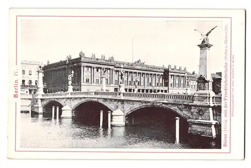 Fotografie / Lichtdruck Edm. Gaillard, Berlin, Ansicht Berlin, Friedrichsbrücke mit Blick zur Börse