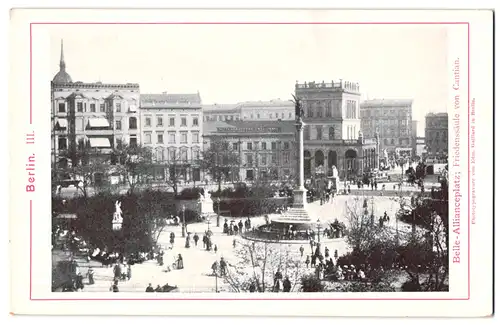 Fotografie / Lichtdruck Edm. Gaillard, Berlin, Ansicht Berlin, Blick auf den Belle-Allianceplatz, Friedenssäule