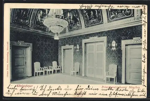 AK München, Prinzregententheater, Teilansicht Königsfoyer