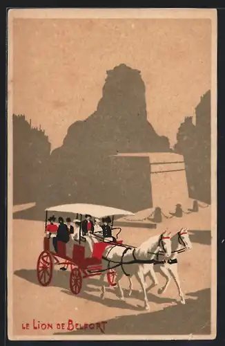 AK Paris, Le Lion de Belfort mit Kutsche