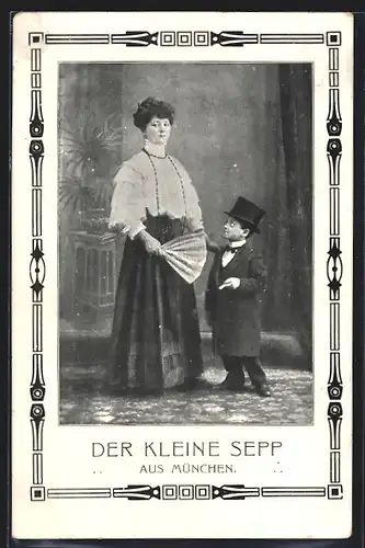 AK Liliputaner Kleiner Sepp aus München