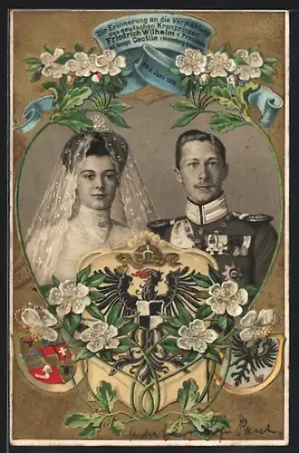AK Vermählung des deutschen Kronprinzenpaares Friedrich Wilhelm von Preussen, 1905