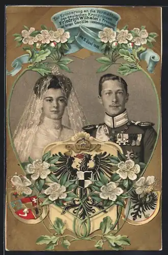 AK Vermählung des deutschen Kronprinzenpaares Friedrich Wilhelm von Preussen, 1905