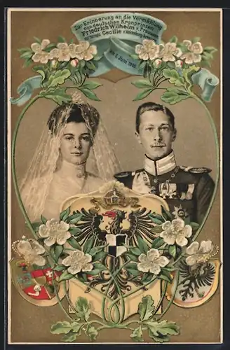 AK Vermählung des deutschen Kronprinzenpaares Friedrich Wilhelm von Preussen, 1905