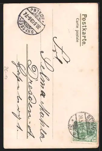 Künstler-Lithographie Alfred Mailick: Fröhliche Pfingsten!