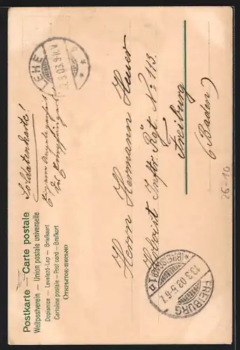 Künstler-AK Alfred Mailick: Matrose hängt grüssend in der Takelage eines Segelschiffes