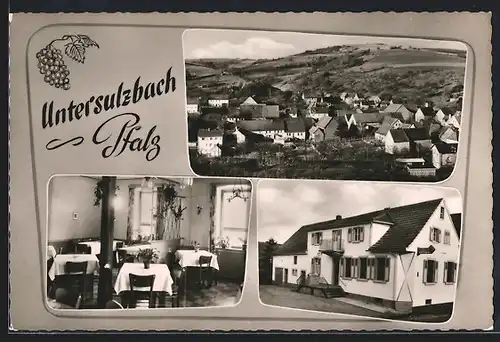 AK Untersulzbach /Pfalz, Baders Gasthaus, Innenansicht, Ortsansicht