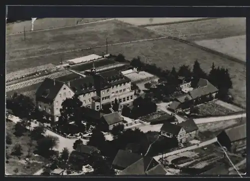 AK Ommerborn, Eucharistiner Kloster vom Flugzeug aus