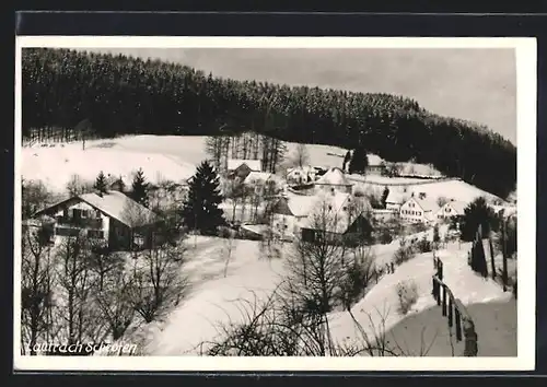AK Lautrach-Schrofen, Ortsansicht im Winter