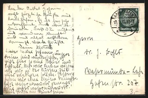 AK Carlshafen a. d. Weser, Ortsansicht mit Hugenottenturm