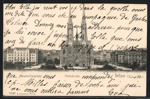 AK Wien, Maximiliansplatz und Votivkirche