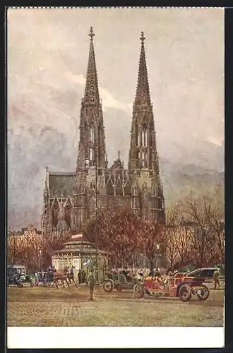 Künstler-AK Erwin Pendl: Wien, Blick zur Votivkirche