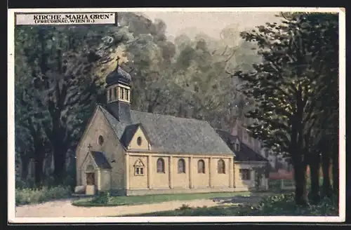 AK Wien, Kirche Maria Grün in Freudenau