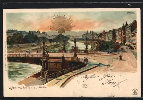 Künstler-AK Wien, An der Stefaniebrücke