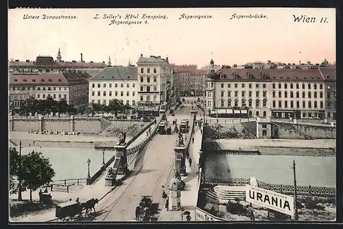 AK Wien, L. Seiler`s Hotel Kronprinz, Asperngasse 4, Untere Donaustrasse