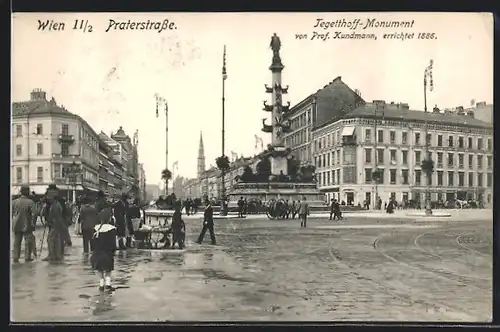 AK Wien, Praterstrasse, Tegetthoff-Monument von Prof. Kundmann