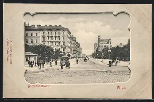 AK Wien, Strassenbahn in der Nordbahnstrasse