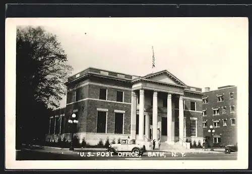 Foto-AK Bath, NY, U. S. Post Office