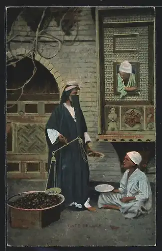 AK Ägypten, arabische Händler, Abwiegen der Waren