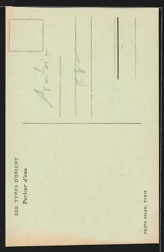 AK Types d`Orient, Porteur d`eau, Arabischer Wasserträger