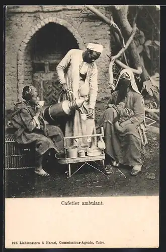 AK arabische Händler, Cafetier ambulant, ausschenken des Kaffees