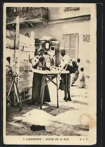 AK Alexandrie, Scène de la Rue, arabischer Händler