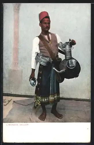 AK Ägypten, Limonade seller, arabischer Händler verkauft Limonade