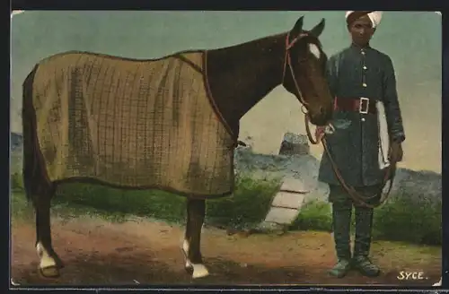AK Arabischer Soldat mit Pferd