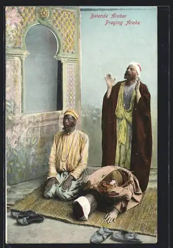 AK Betende Araber mit Gebetsteppich