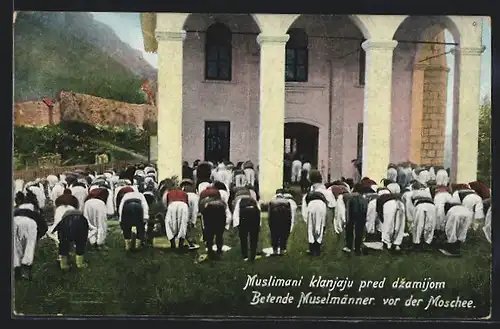 AK Betende Muselmänner vor der Moschee