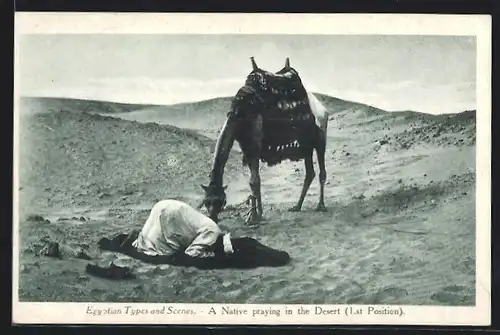 AK A Native praying in the Desert
