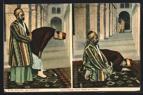 AK Türkische Männer in Tracht beim Beten