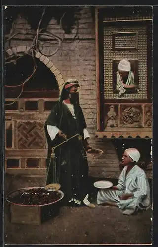 AK Verschleierte arabische Händlerin