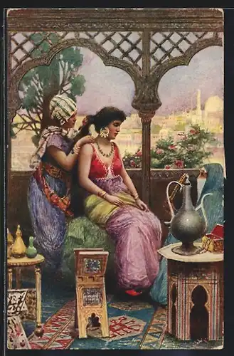 AK Araberin lässt sich von den Dienstmädchen frisch machen