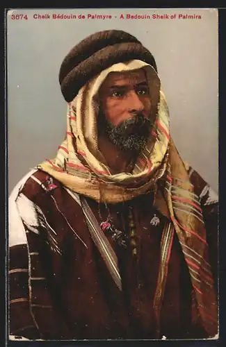 AK Palmira / Palmyre, A Bedouin Sheik, Cheik Bédouin, arabische Volkstypen