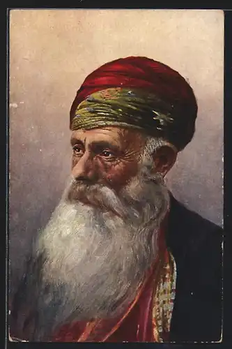 AK Alter arabischer Mann mit langem Bart