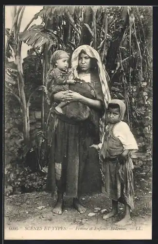 AK Scenes et Types, Femmes et Enfants Bedouins, arabische Volkstypen
