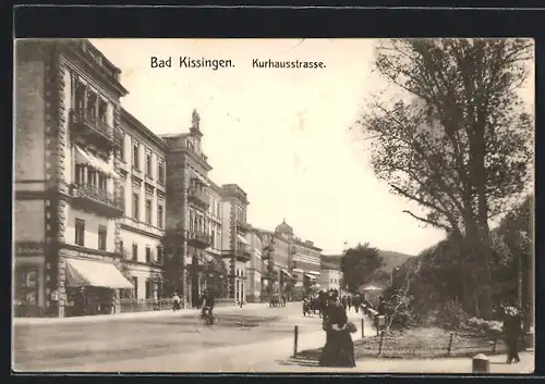 AK Bad Kissingen, Blick in die Kurhausstrasse