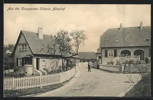 AK Essen, Krupp-Kolonie Altenhof, Strassenpartie