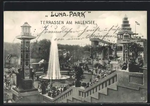AK Berlin-Halensee, Terrassen im Luna-Park